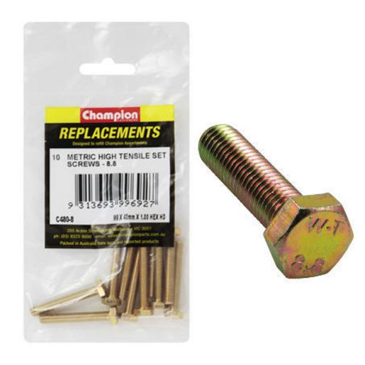 Champion Hex Screw Set HT M6 x 40mm 10Pk C480-8