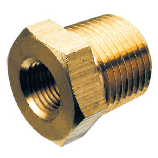 VDO Adaptor Brass Internal Thread 1/8in.-27NPTF External Thread M18x1.5 20mm Long 320.056