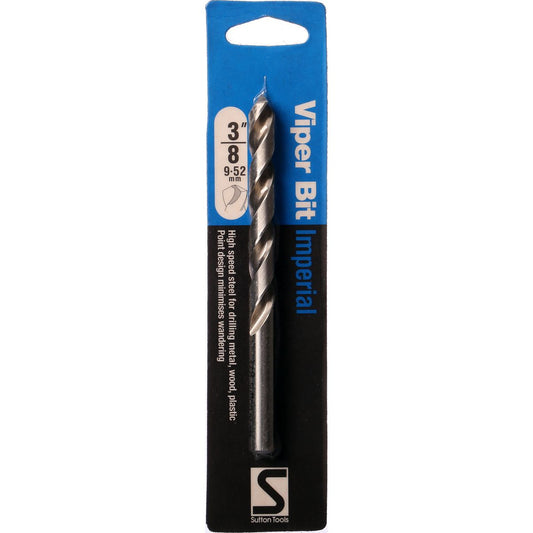 Sutton Jobber Drill Bit Viper HSS 3/8in. Dia 92mm L2 127mm L1 D1050953