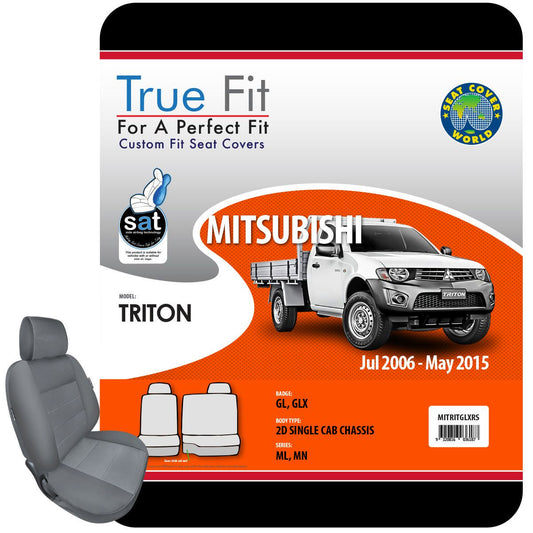 True Fit Tailored Seat Covers Fits Mitsubishi Triton GL & GLX  Single Cab 2006 - 2015