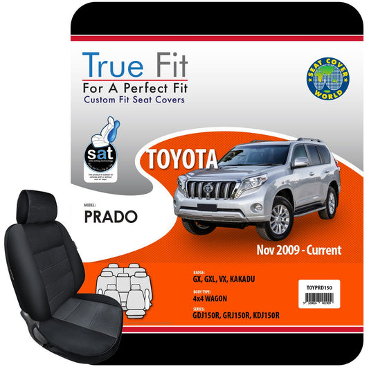 True Fit Tailored Seat Covers Fits Toyota Prado 150 Series GX, GXL, VX & Kakadu 2009 - On