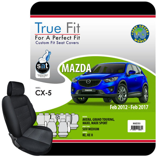 True Fit Tailored Seat Covers Fits Mazda CX5 Akera, Grand Touring, Maxx & Maxx Sport 2012 - 2017
