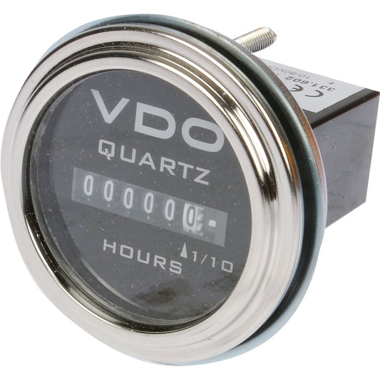 VDO Analogue Hour meter Counter-Type w/Ops Ind 52mm 10/80V Chrome Bezel w/3-Hole Mount 331.602