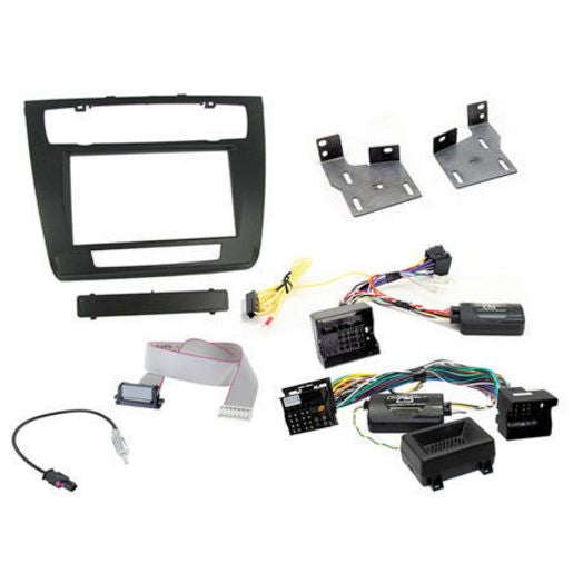 Aerpro Double Din Headunit Installation Kit Black fits BMW 1 Series Auto Climate Control FP8228K
