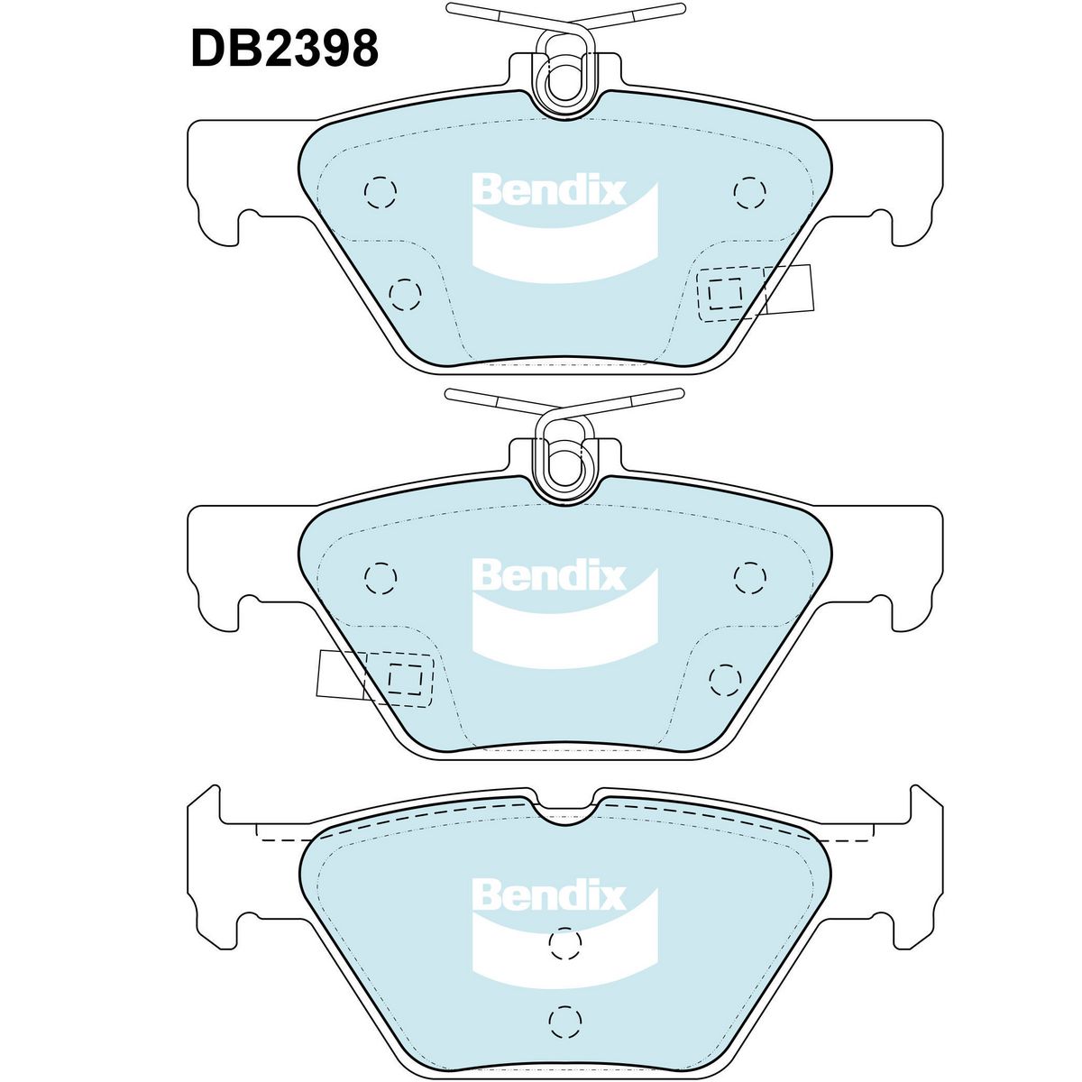 Bendix General CT Brake Pad Set Rear DB2398 GCT