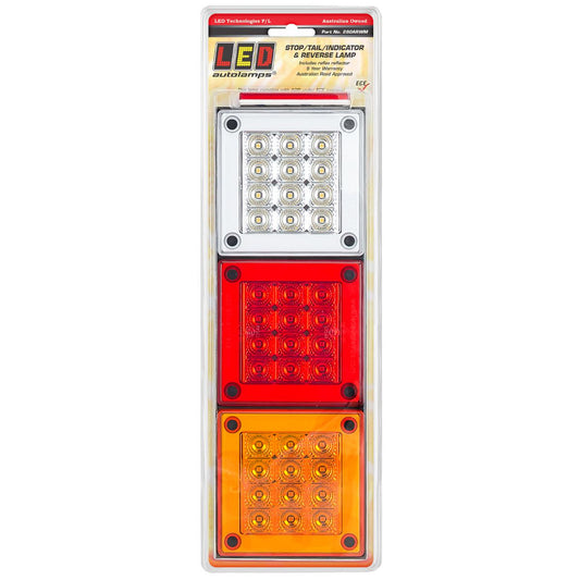 LED Autolamps Stop/Tail/Indicator/Reverse LED Light 12/24V 1.2m Cable Blister Pack 280ARWM