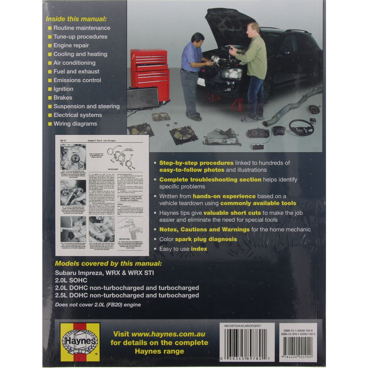 Haynes Repair Manual Suits Subaru Impreza, WRX & STI 04-14 89780