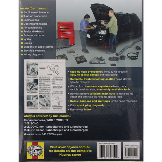 Haynes Repair Manual Suits Subaru Impreza, WRX & STI 04-14 89780