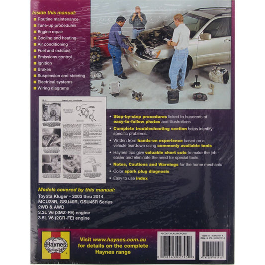 Haynes Repair Manual Suits Toyota Kluger Petrol 03-14 92795