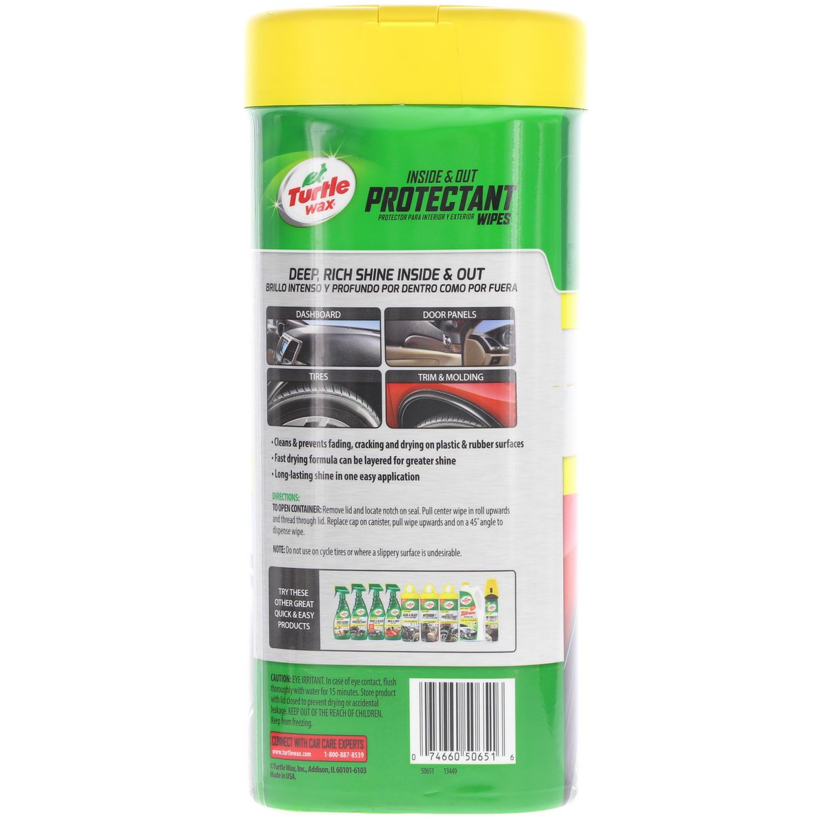 Turtle Wax Quick & Easy Protectant Wipes 25pk