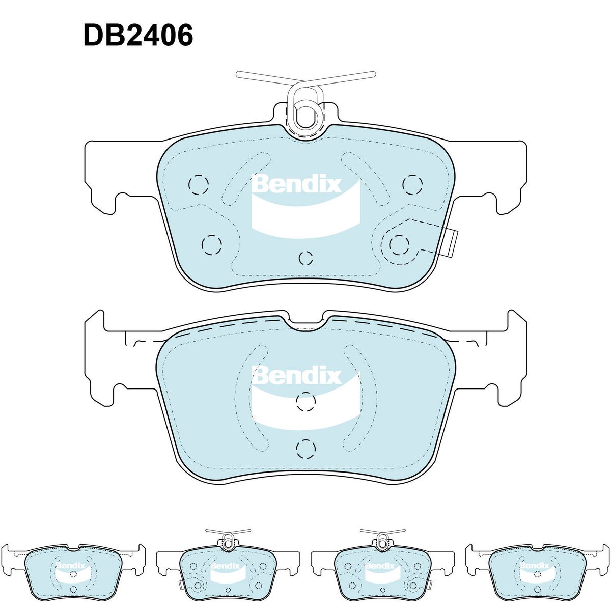 Bendix General CT Brake Pad Set Rear DB2406 GCT