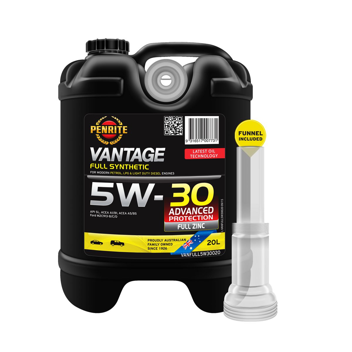 Penrite Vantage Full Synthetic 5W-30 Engine Oil 20L