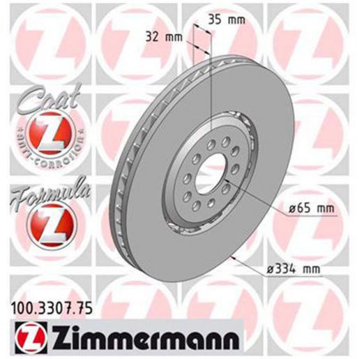 Zimmermann Formula Z Brake Rotor 334mm Front LH 100.3307.75
