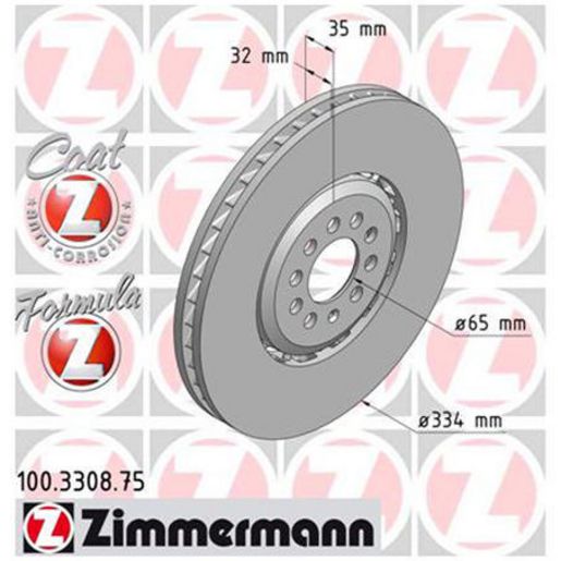 Zimmermann Formula Z Brake Rotor 334mm Front RH 100.3308.75