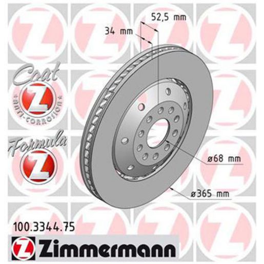 Zimmermann Formula Z Brake Rotor 365mm Front RH 100.3344.75