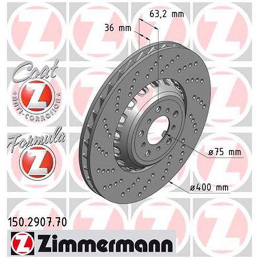 Zimmermann Formula Z Brake Rotor 400mm Front LH 150.2907.70