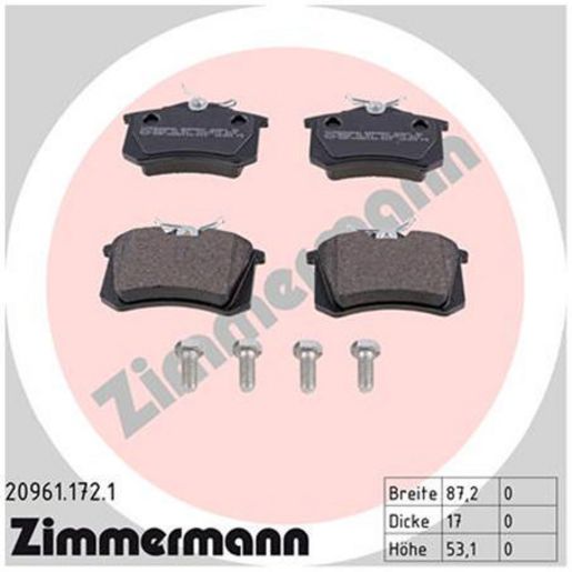 Zimmermann Brake Pad Rear Set 20961.172.1