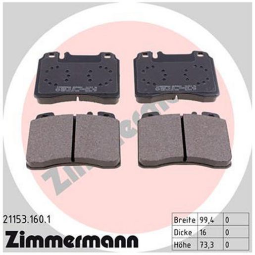 Zimmermann Brake Pad Front Set 21153.160.1