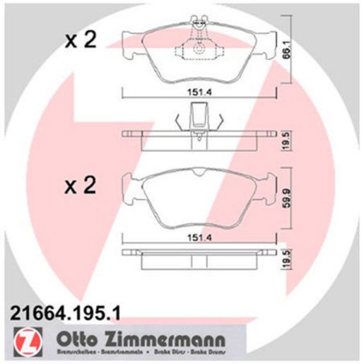Zimmermann Brake Pad Front Set 21664.195.1
