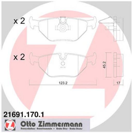 Zimmermann Brake Pad Rear Set 21691.170.1