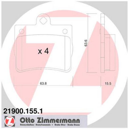 Zimmermann Brake Pad Rear Set 21900.155.1