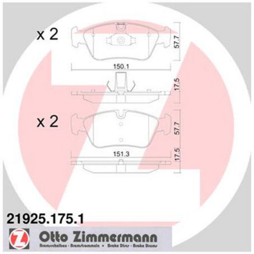 Zimmermann Brake Pad Front Set 21925.175.1