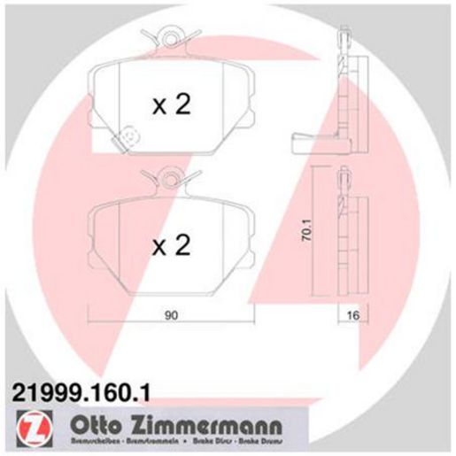 Zimmermann Brake Pad Front Set 21999.160.1