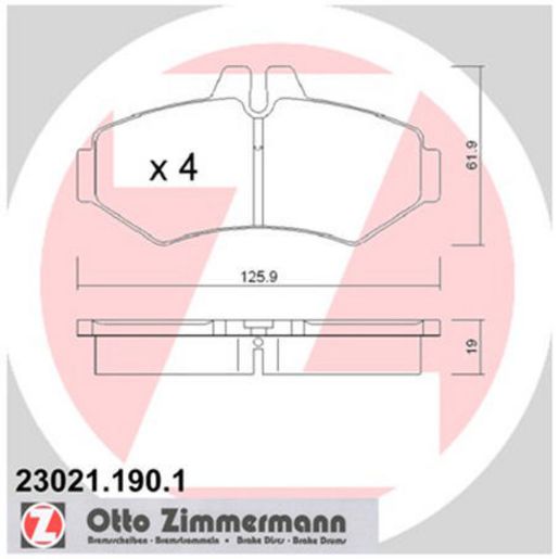 Zimmermann Brake Pad Rear Set 23021.190.1