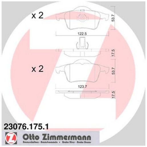 Zimmermann Brake Pad Rear Set 23076.175.1