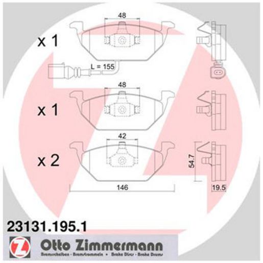 Zimmermann Brake Pad Front Set 23131.195.1