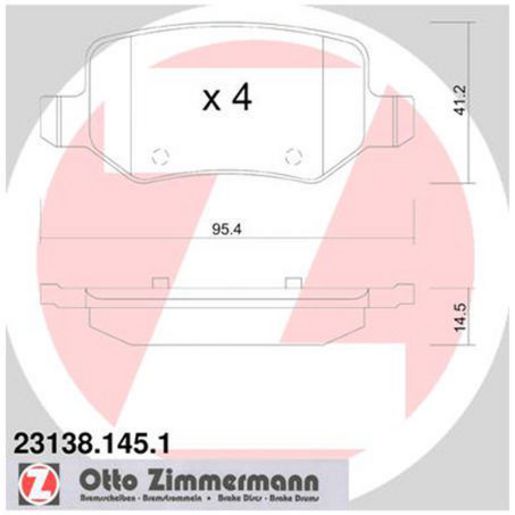 Zimmermann Brake Pad Rear Set 23138.145.1
