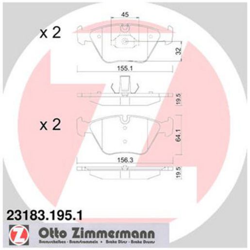 Zimmermann Brake Pad Front Set 23183.195.1