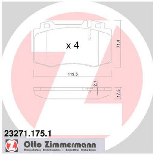 Zimmermann Brake Pad Front Set 23271.175.1