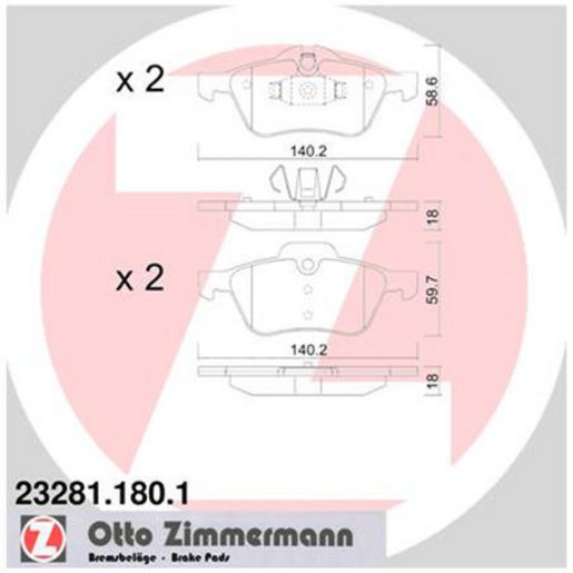 Zimmermann Brake Pad Front Set 23281.180.1