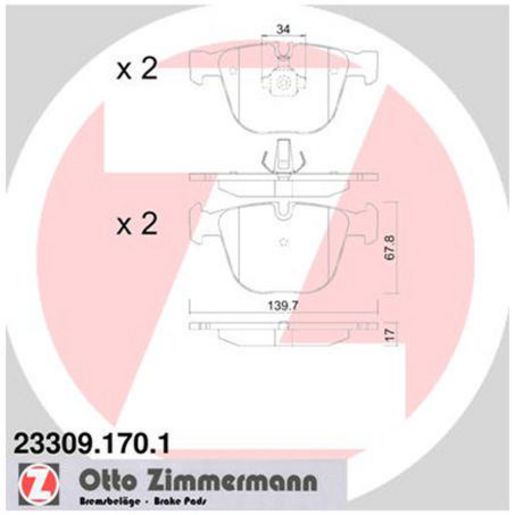 Zimmermann Brake Pad Rear Set 23309.170.1
