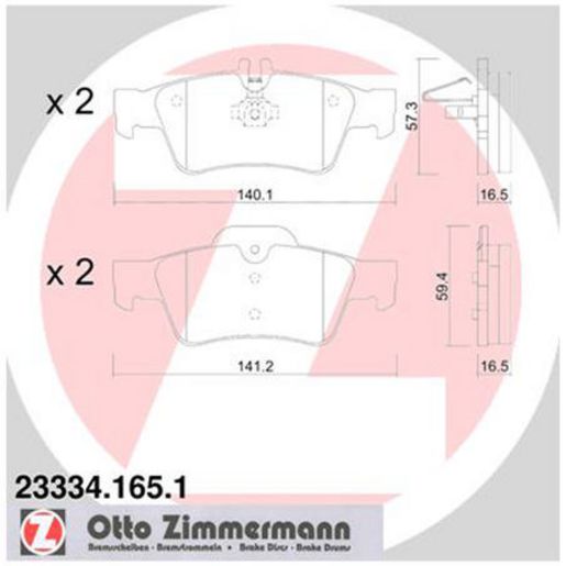 Zimmermann Brake Pad Rear Set  23334.165.1