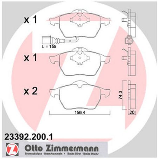 Zimmermann Brake Pad Front Set 23392.200.1
