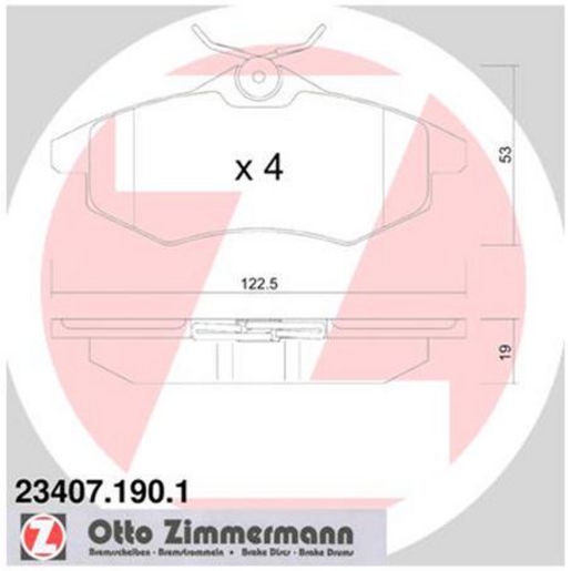 Zimmermann Brake Pad Front Set 23407.190.1