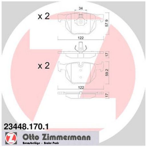 Zimmermann Brake Pad Rear Set 23448.170.1