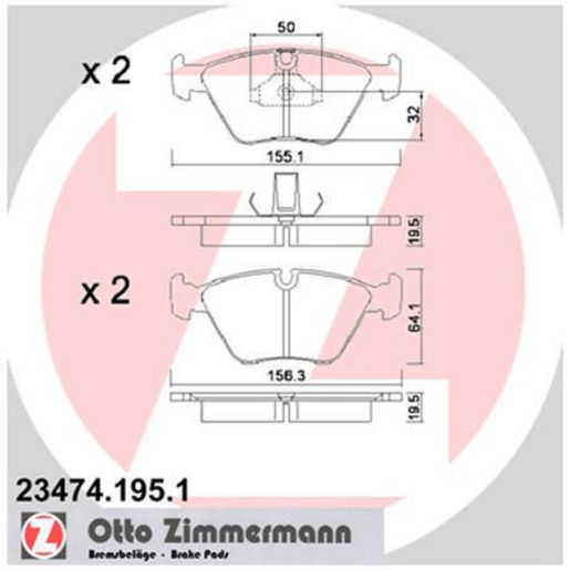 Zimmermann Brake Pad Front Set 23474.195.1