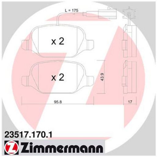 Zimmermann Brake Pad Rear Set 23517.170.1