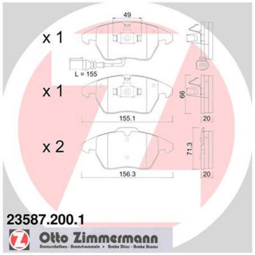 Zimmermann Brake Pad Front Set 23587.200.1