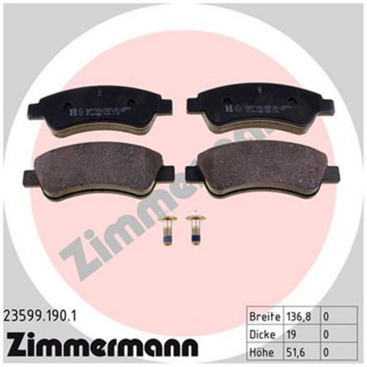 Zimmermann Brake Pad Front Set 23599.190.1