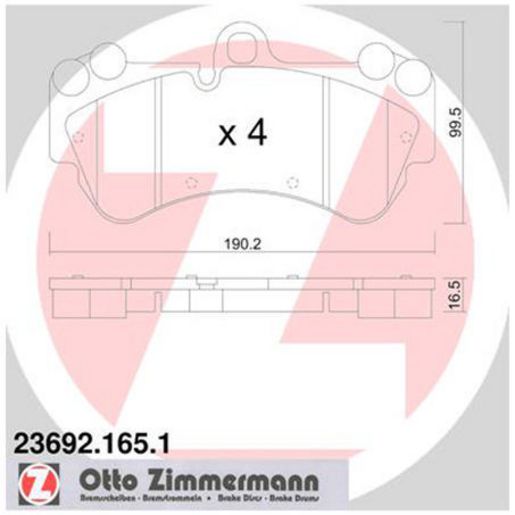 Zimmermann Brake Pad Front Set 23692.165.1