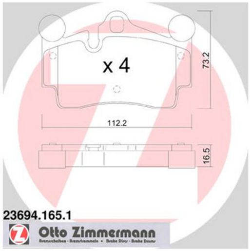 Zimmermann Brake Pad Rear Set 23694.165.1
