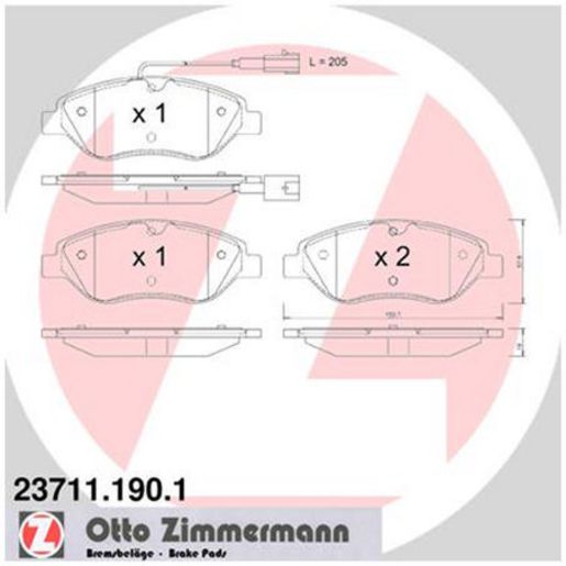 Zimmermann Brake Pad Front Set 23711.190.1