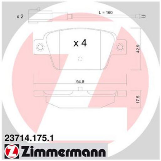 Zimmermann Brake Pad Rear Set 23714.175.1