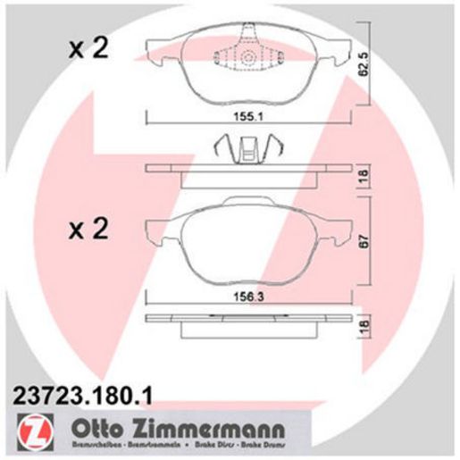 Zimmermann Brake Pad Front Set 23723.180.1