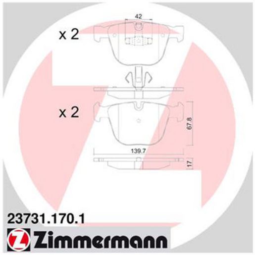 Zimmermann Brake Pad Rear Set 23731.170.1