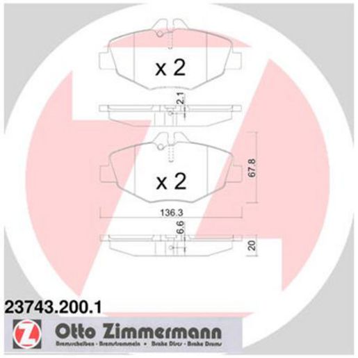 Zimmermann Brake Pad Front Set 23743.200.1